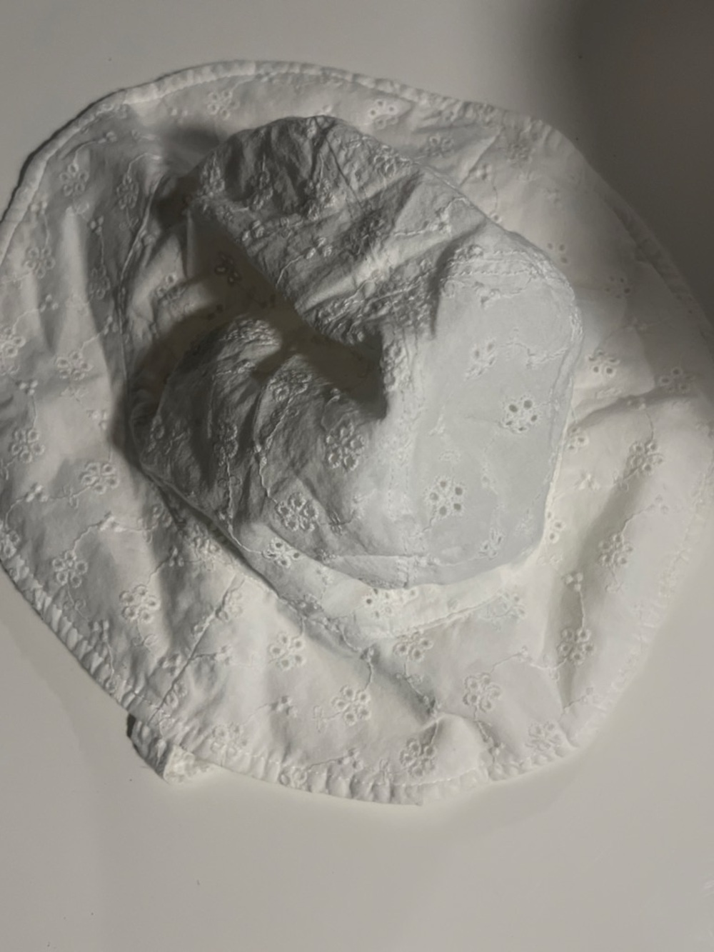Carter's White Kids' Cotton Bucket Hat with Chin Ties